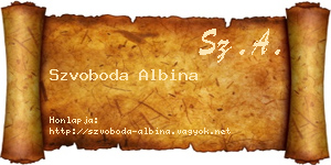 Szvoboda Albina névjegykártya